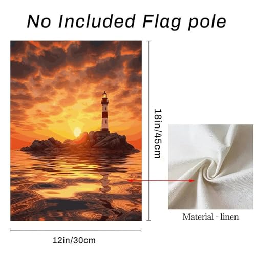 Bandera de patio para decoración de primavera con faro marino 4