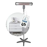Babyruf BR 80 Wickeltisch Heizstrahler | 2 Heizstufen 400/800 Watt | Wandmontage oder Standgerät | Baby Heizstrahler mit Sicherheitsgeflecht | Wärmestrahler | Schwenkbar & Höhenverstellbar | grau