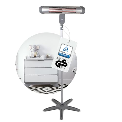 Babyruf BR 80 Wickeltisch Heizstrahler | 2 Heizstufen 400/800 Watt | Wandmontage oder Standgerät | Baby Heizstrahler mit Sicherheitsgeflecht | Wärmestrahler | Schwenkbar & Höhenverstellbar | grau Babyruf BR 80 Wickeltisch Heizstrahler | 2 Heizstufen 400/800 Watt | Wandmontage oder Standgerät | Baby Heizstrahler mit Sicherheitsgeflecht | Wärmestrahler | Schwenkbar & Höhenverstellbar | grau