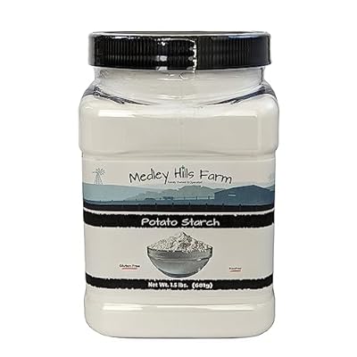 Potato starch gluten free by Medley hills farm 1.5 lbs. in Reusable Container - No Artificial Ingredients or Preservatives, Great for Thickening, Cooking and Baking - Gluten Free - Kosher