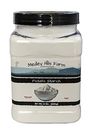 Potato Starch Gluten Free By Medley Hills Farm 1.5 Lbs. In Reusable Container - No Artificial Ingredients Or Preservatives, Great For Thickening, Cooking And Baking - Gluten Free - Kosher