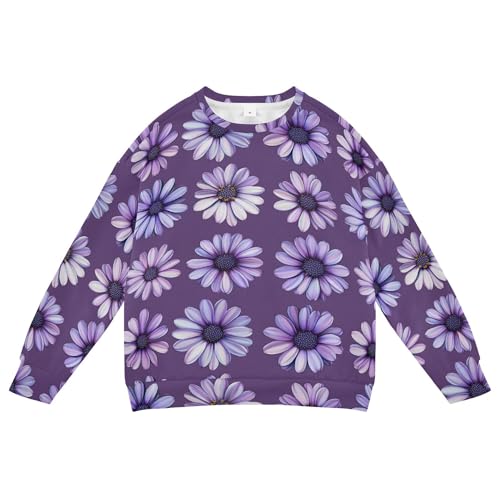 JUNZAN Safari Osteospermum Purple Big Boys Sweatshirts Hoodies Crewneck Hoodies for Girls Party 4T