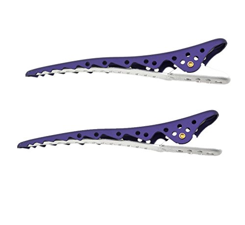 YS Park 8 Clips (4 Pack ) PURPLE Hair Sectioning Shark Clips, 8 Clips Total. + FREE Tint Brush