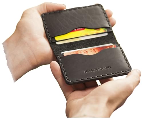 Porte-monnaie en cuir noir de taille moyenne pour cartes et billets de banque