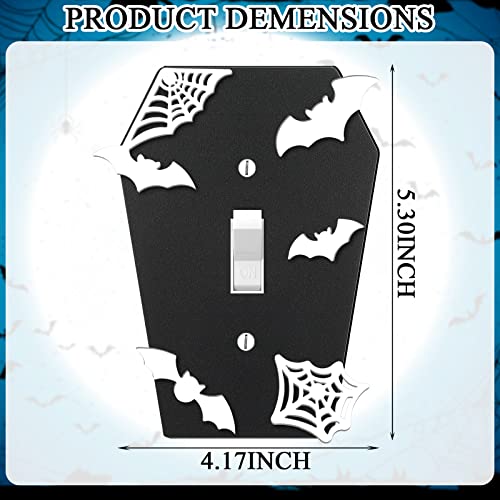 Peryiter 3 Pieces Gothic Coffin Light Switch Cover Wall Plate Gothic Halloween Decor Switch Cover Coffin Outlet Light Goth Bat Wall Plate Outlet Accessory for Bedroom Home Office(Stylish Style) by Peryiter - Image 2