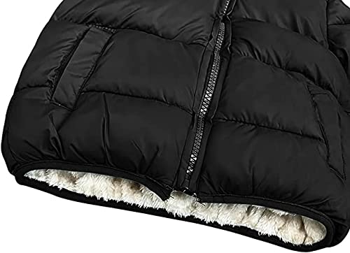 Tricycle Clothing Kids Boys & Girls Unisex Warm Full Sleeves Quilted Furr Jacket With Hood (2-3 Years, Black) 2