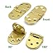 SHRJ 4 Pcs Brass Butler Tray Hinge Round Edge, 180 Degree Folding Flip Top Ellipse Table Clamshell Hinge for Folding Furniture Sewing Machine with Screws