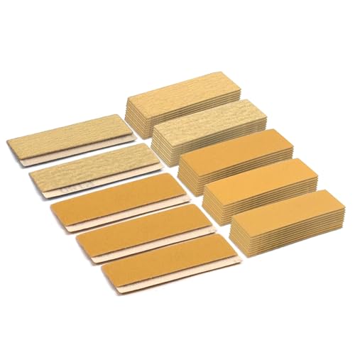 KLINNA Juego de 50 hojas de lija versátiles, para lijado en seco y húmedo, hojas de lija de grano 80, 120, 180, 240, 400, para lijar, pulir, incluso papel de lija de madera