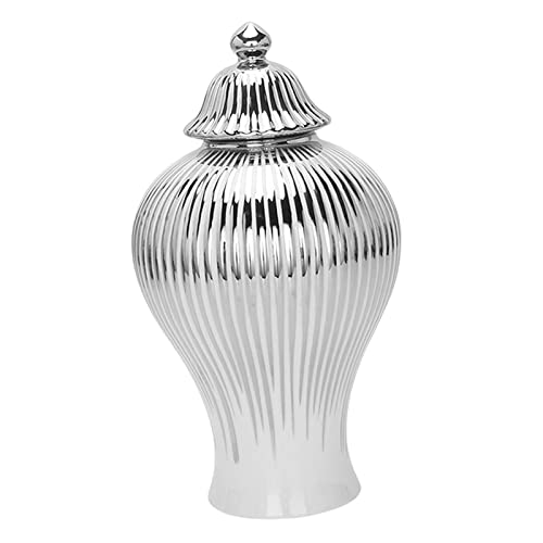 Fenteer Ginger Jar, Storage Vase, Furniture Floral Arrangement Handmade Centerpiece Ornament Crafts Handicraft Porcelain Desktop Bottle for Kitchen, Small