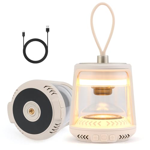 Toolsempire LED Camping Lantern with 3 Light Color, Flickering RGB Mode, Magnetic Base & Flexible Handle, Rechargeable Camping Lighting for Patio, Pool Party & Hiking