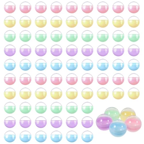 MINZHI 120 pièces de Boules de Bricolage Transparentes, Boules en Acrylique, Boules en Plastique Transparentes à remplir, Petites Capsules Rondes, Petites...