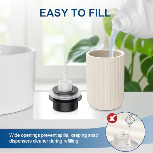 Image of Ceramic Foaming Soap Dispenser, 12 oz Bathroom Foam Hand Soap Dispenser, Refillable Lotion Soap Dispenser with Removable Pump for Kitchen Hand Wash Dispenser, Modern Home Decor (Speckled Beige)