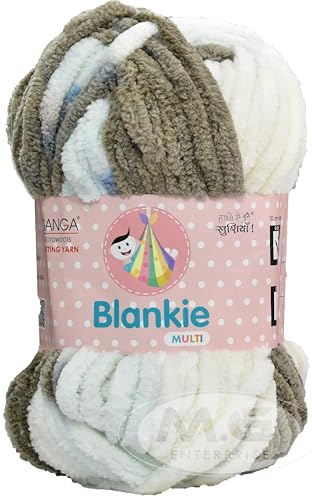 Image of M.G ENTERPRISE Knitting Yarn Thick Chunky Wool, Blankie White Mouse 100 GMS Best Used with Knitting Needles-AQ Art-AAEG