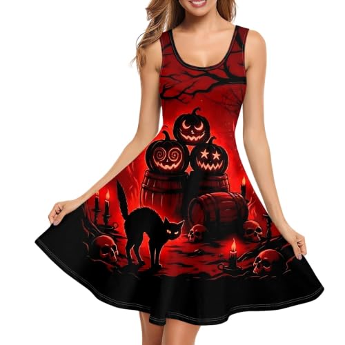 Image of TOADDITDO Womens Summer Sleeveless Tank Dress with 2 Side Pockets XS-4XL Plus Size