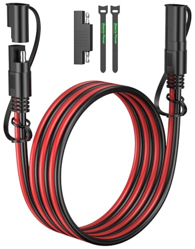 Image of SAE Extension Cable 16AWG, 10Ft SAE to SAE Extension Cord DC Power Automotive Extension Cable for Solar Panels,Cars, RVs,Trucks,Boats, etc