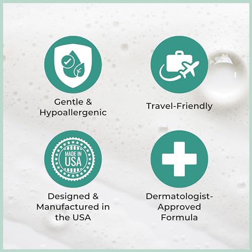 Nurture Rinse Free Body Wash & Shampoo w/Aloe | Hospital Grade Hair & Body Waterless Cleansing Foam | Women, Camping, Elderly & Hospital Patients | Shower Bath Hand Soap for Sensitive Dry Skin