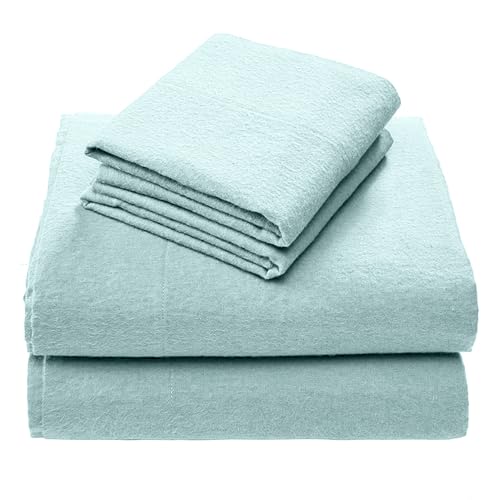 Opiniones de Sabanas de Franela King Size para comprar online. 46 Comfort Spaces - Juego de sábanas de Franela de 100% algodón, Ultra Suaves, acogedoras y Estampadas, Agua (Aqua), King