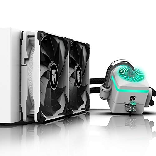 DEEP COOL Captain 240X Raffreddamento a Liquido Bianco RGB per CPU, Sistema Anti-Leak, Controller Via Cavo o Controllo della Scheda Madre con Testina RGB 4pin-12V, 3 Anni di Garanzia