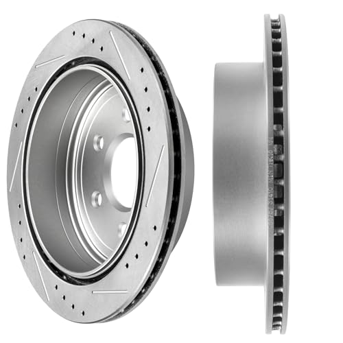 Image of SCITOO Rear Disc Brake Rotors Kits Drilled & Slotted Brakes Rotor 31410