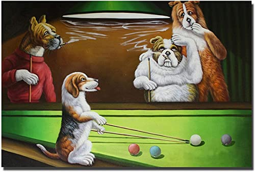 321 Deko Blechschild Lustiger Lustiger Hund, Der Billiards Pub Spielt Metall Schilder Personalisierte Bade Wand Dekoration Für Bar Café Deko,20X30Cm
