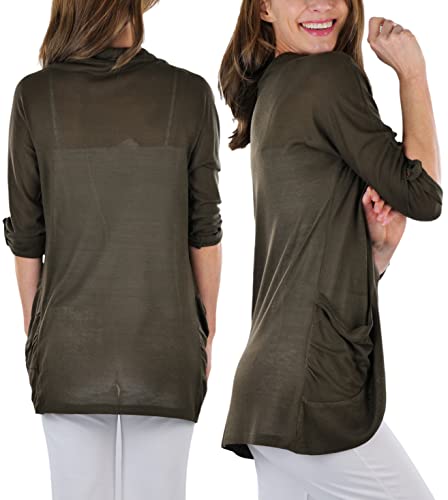 Image of ToBeInStyle Womens Open Front Casual Shrug Lightweight Layering Cardigan Sleeveless or Short Sleeve