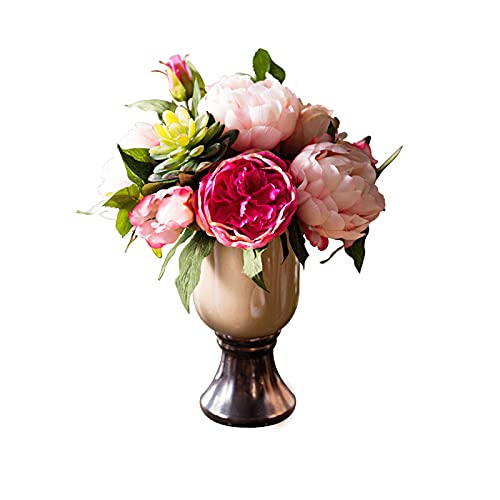 BZBZB Flores Artificiales Flores de Seda sintética de 11,81 Pulgadas,Flores Artificiales en florero,Ramos de peonías de Seda Artificiales para Flores Falsa