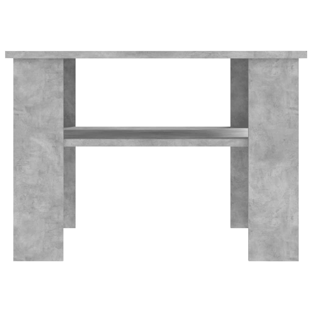Couchtisch Betongrau 60x60x42 cm - Moderner Wohnzimmertisch aus Holzwerkstoff mit Ablagefach - Quadratischer Beistelltisch für Wohnzimmer & Lounge - Stabil & Stilvoll