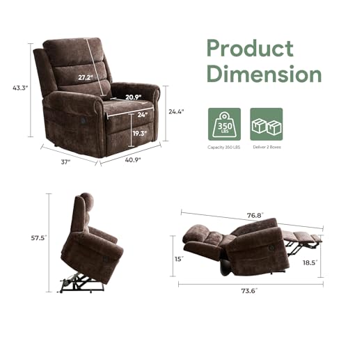 Sillón eléctrico reclinable café con masaje y calor miniatura 2