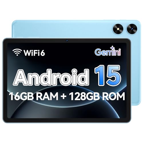 Frameflow Tablet 10 inch, Android Tablet with Octa-Core Processor, 16GB RAM 128GB ROM 1 TB Expandable, 1280x800 IPS Touch Screen, GPS, 8H Battery, WiFi 6, BT 5.0, 2MP+8MP Dual Camera (Blue) (Blue)