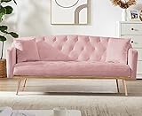 hansones Velvet Couch,Mid Century Modern Velvet Fabric Couch,Convertible Futon Sofa Bed,Recliner Cou