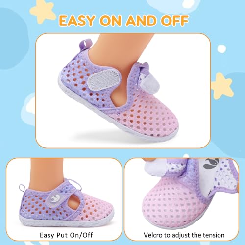 Image of FEETCITY Boys Girls Water Shoes Kids Aqua Socks Quick Dry Barefoot for Beach Swimming Pool