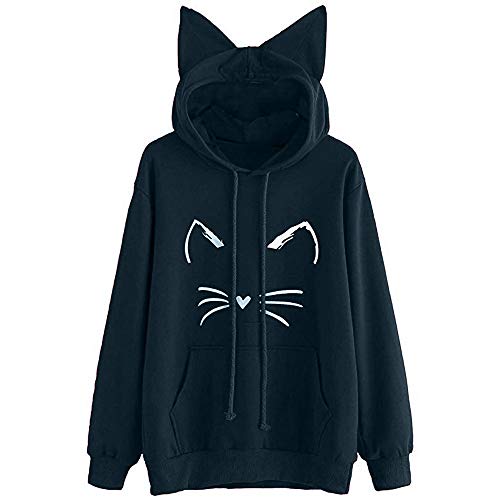Preisvergleich Produktbild ABsoar Sweatshirt Frauen Kapuzenpullover Katzenohr Pullover Langarm Hoodie Sweatshirt mit Kapuze Pullover Tops Bluse