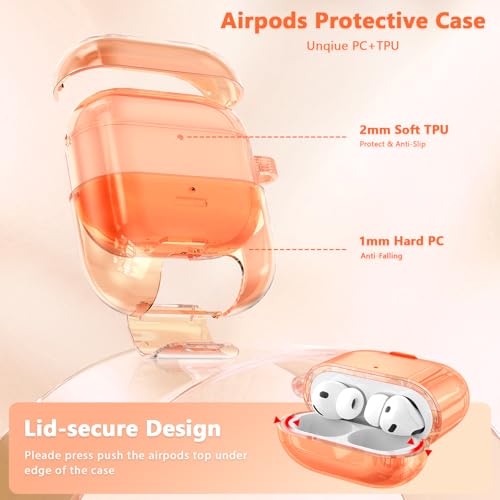 Image of Case for Airpods iPods Pro 3 Case 2025 with Phone Stand for Women-VISOOM Clear Air Pod iPod Pro3 Cases Cover Cute Girly Airpods Case Pro3 Bling Glitter AirPods Pro3 Cases Hard Shell with Keychain
