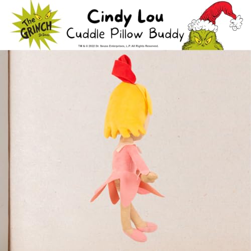 Image of Dr. Seuss The Grinch Cindy Lou Holiday & Christmas Bedding Super Soft Plush Cuddle Pillow Buddy, (Officially Licensed Product) By Franco