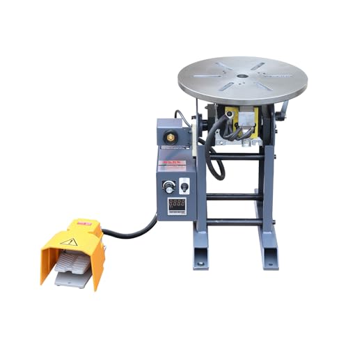 KAKA INDUSTRIAL Welding Positioner 485 lbs Tilt angle 0-135 Rotation motor 125W Rotation speed 0-6 RPM Stepless Speed Control Welder Positioning Machine with Digital Display 110V-60HZ-1PH WP-220B