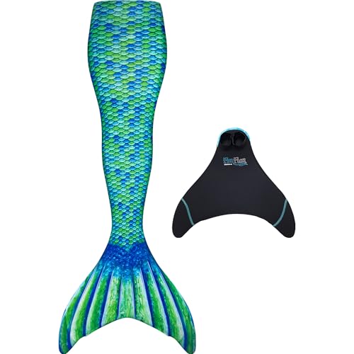 Fin Fun Mermaidens - Adult Mermaid Tails for Swimming for Women with Monofin Extra Small Aussie Green