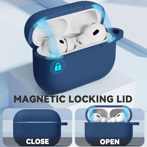 Image of Ljusmicker for AirPods Pro Case Cover with Magnetic Lock,Blue