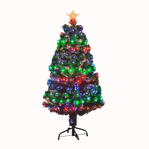 SHATCHI Nebula LED Pre-Lit Fibre Optic Christmas Tree