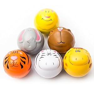 12 Pieces – Zoo Animals Squeeze Stress Ball Bulk for Kids and Adults Party Favor – Assorted Designs