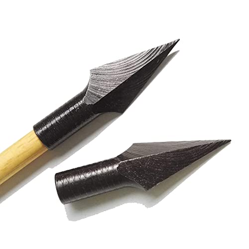 SHARROW 6 Stück Pfeilspitzen 8mm Bogenschießen Jagdspitzen Stahl Jagd Pfeil Tipps Broadhead für Holzpfeile und Bambuspfeile Cover