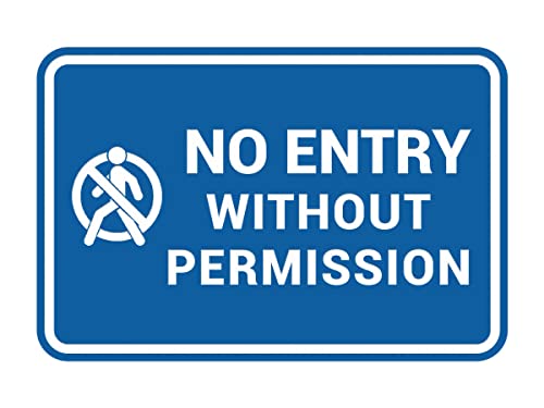 Panneau No Entry encadré bleu Signs ByLITA haute visibilité et finition classique