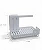 Cabinet Basket Storage Shelf Sink Organizer for Brush Scrub Dish Soap (black)