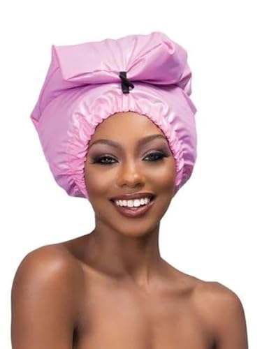 Esha Girl - Shower Cap for Extra Long Hair, Braids, Locs, Twists – Waterproof – Snug Fit Guarantees No Leaks – Easy Button Up (Black, X-Long (30