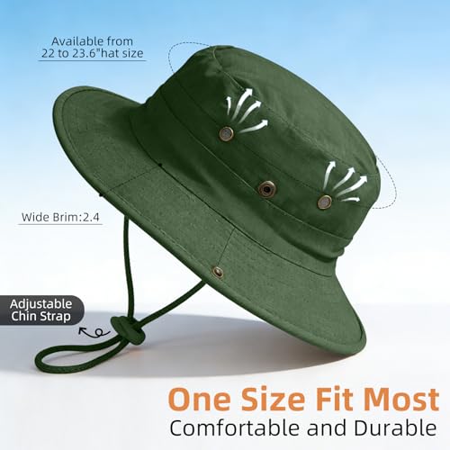 Image of Sun Hats for Men Women Boonie Hat Foldable Fishing Hat UPF 50+ Bucket Hat for Fishing Hiking Garden Safari Beach
