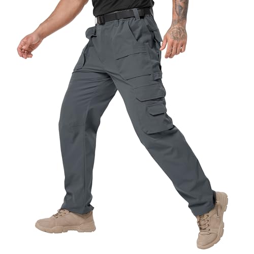 NATUVENIX Tactical Pants for Men Stretch, Ripstop Mens Work Pants Lightweight Hiking Cargo Pants Men Water Resistant