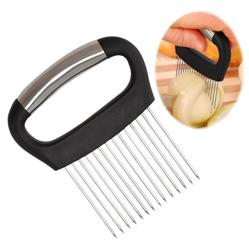 Onion Holder Slicer,Upgraded Stainless Steel Onion Holder for Slicing Meat Fruit Vegetable Cutter Slicer for Cutting Storage Vegetable Food Fruit Potato Avocados Eggs Meat