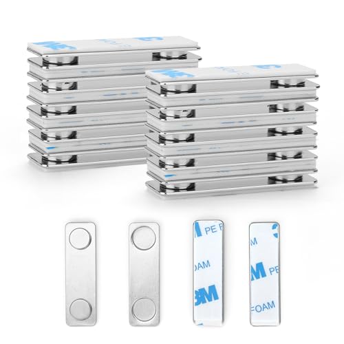 Cainda 12-Pairs Magnetic Picture Hanging Strips Magnetic Fixator Removable and Damage Free Adhesive Strips for Frame Hanging and Home Decorations