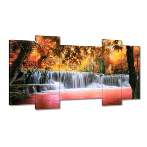 Impression sur toile cascade d'automne pour un salon zen