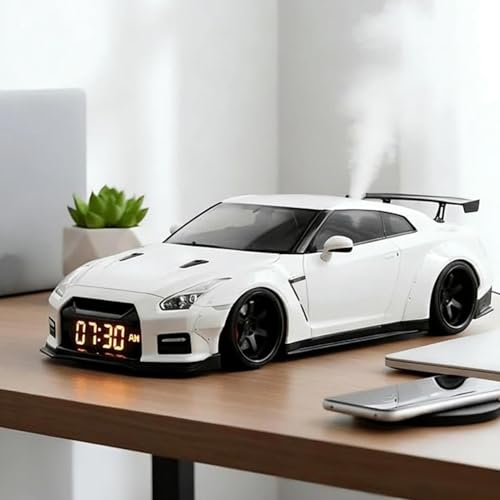 Image of 2026 New Hypercar Alarm Clock with Realistic Engine & Light Effects,Sports Car Alarm Clock,Collector's Car Ornament Gift for Automotive Enthusiasts (Black)