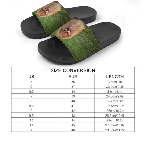 Pomeranian Dog Shower Slippers for Women Men Casual Non-Slip Slide Sandals Beach Bathroom Shoes2